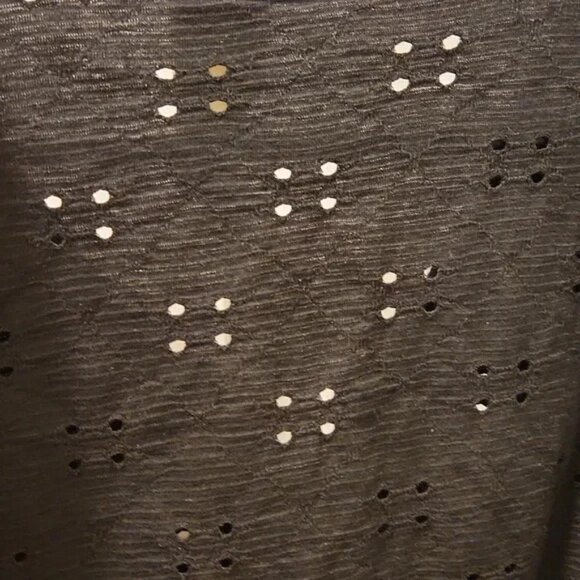 H&M Black Eyelet Puff Sleeve top - XS - Picture 10 of 11